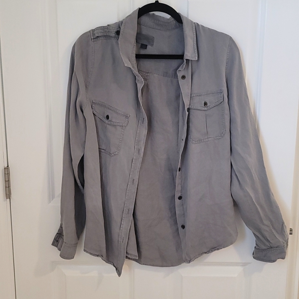 Grey button up